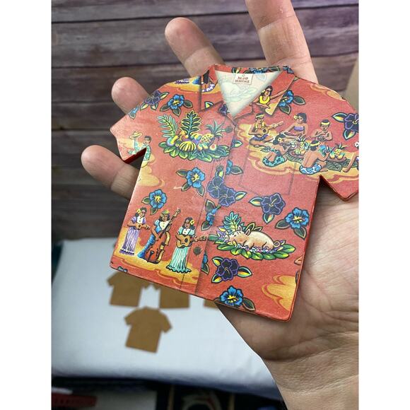 Set Of 8 Island Heritage Hawaiian Shirt Shaped Aloha Themed Cork Backed Coasters - Picture 6 of 13